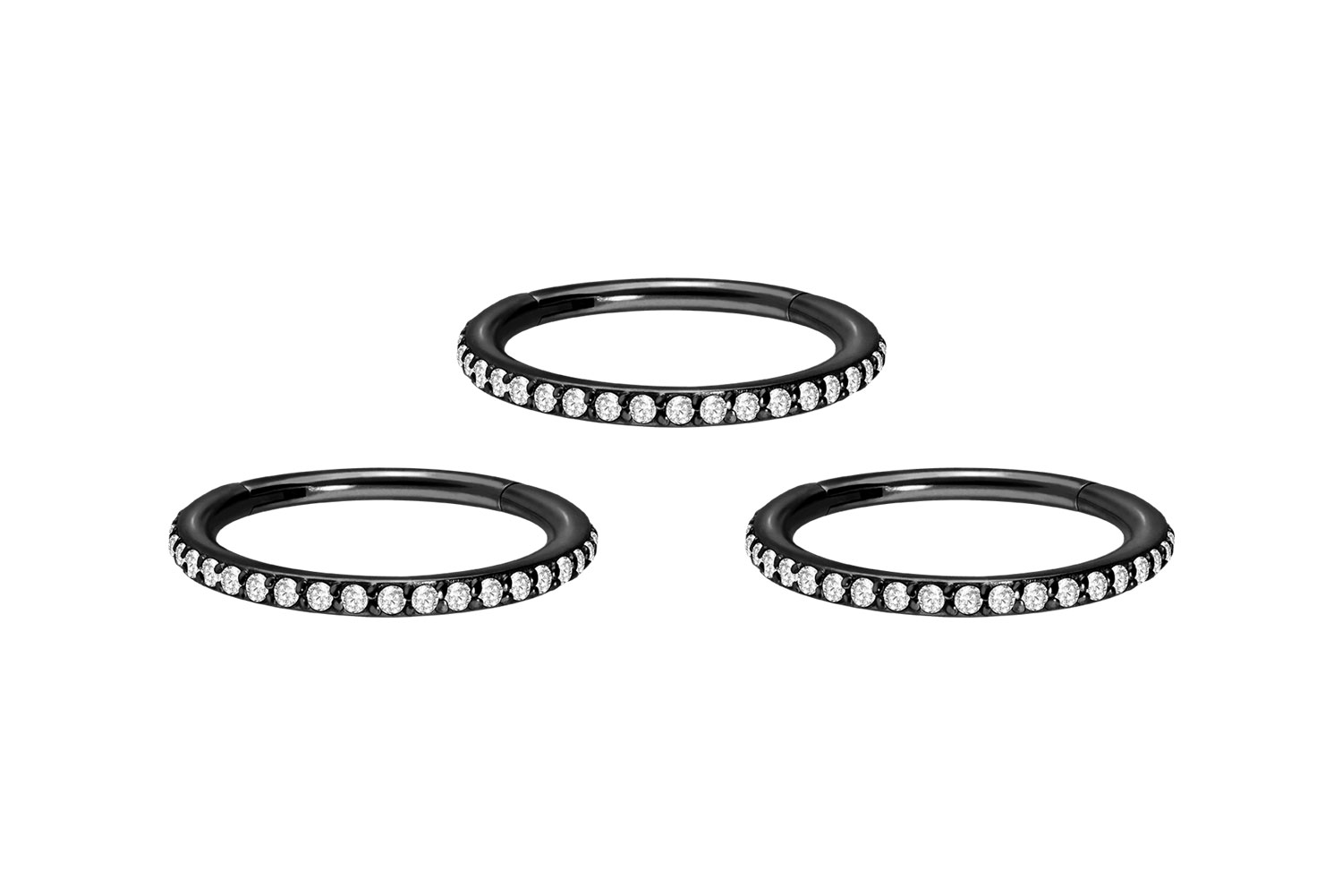 SET Chirurgenstahl Segmentring Clicker Piercing EINGEFASSTE KRISTALLE ++Neues Design++